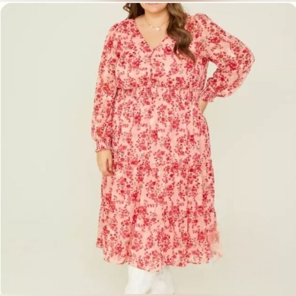 NWT Altar’d State Arula Floral Girly Ruffle Tiered Maxi Dress Size 2X - Picture 2 of 4